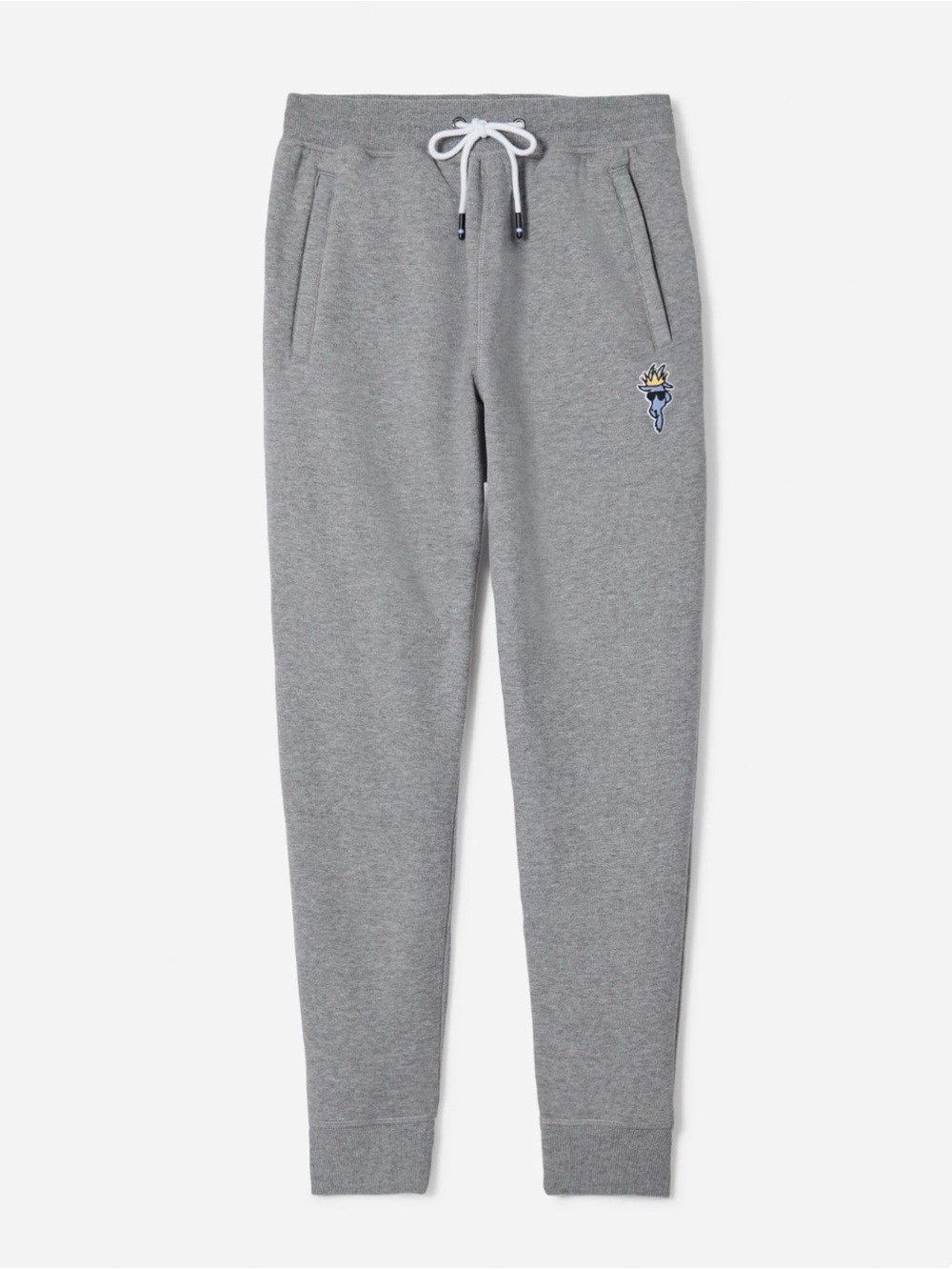 Men's Gray Fleece Joggers with Embroidered Torch Logo